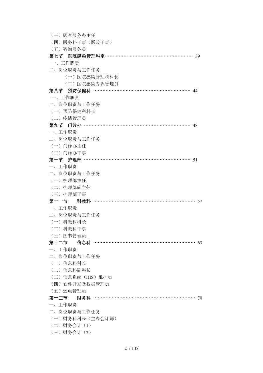 三级医院的职能科室岗位说明书.doc_第2页