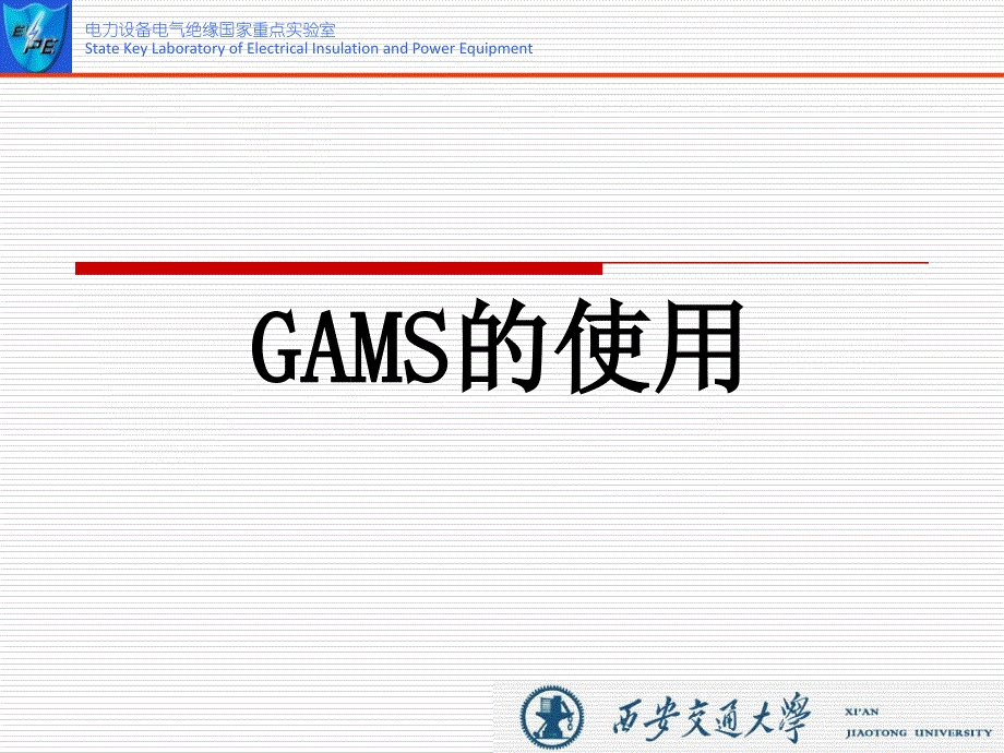 GAMS程序的使用课件_第1页