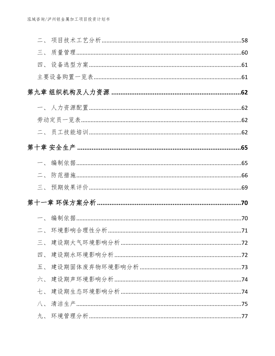 泸州钽金属加工项目投资计划书【模板范文】_第4页