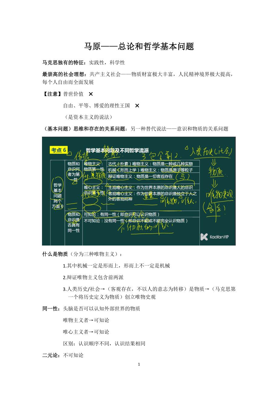 (完整word)【笔记】徐涛——马原重点知识.doc_第1页