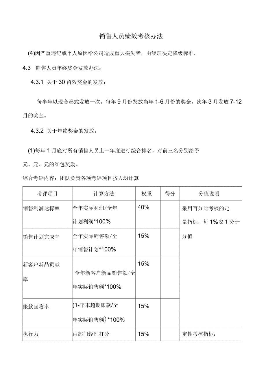 销售人员绩效考核办法_第5页