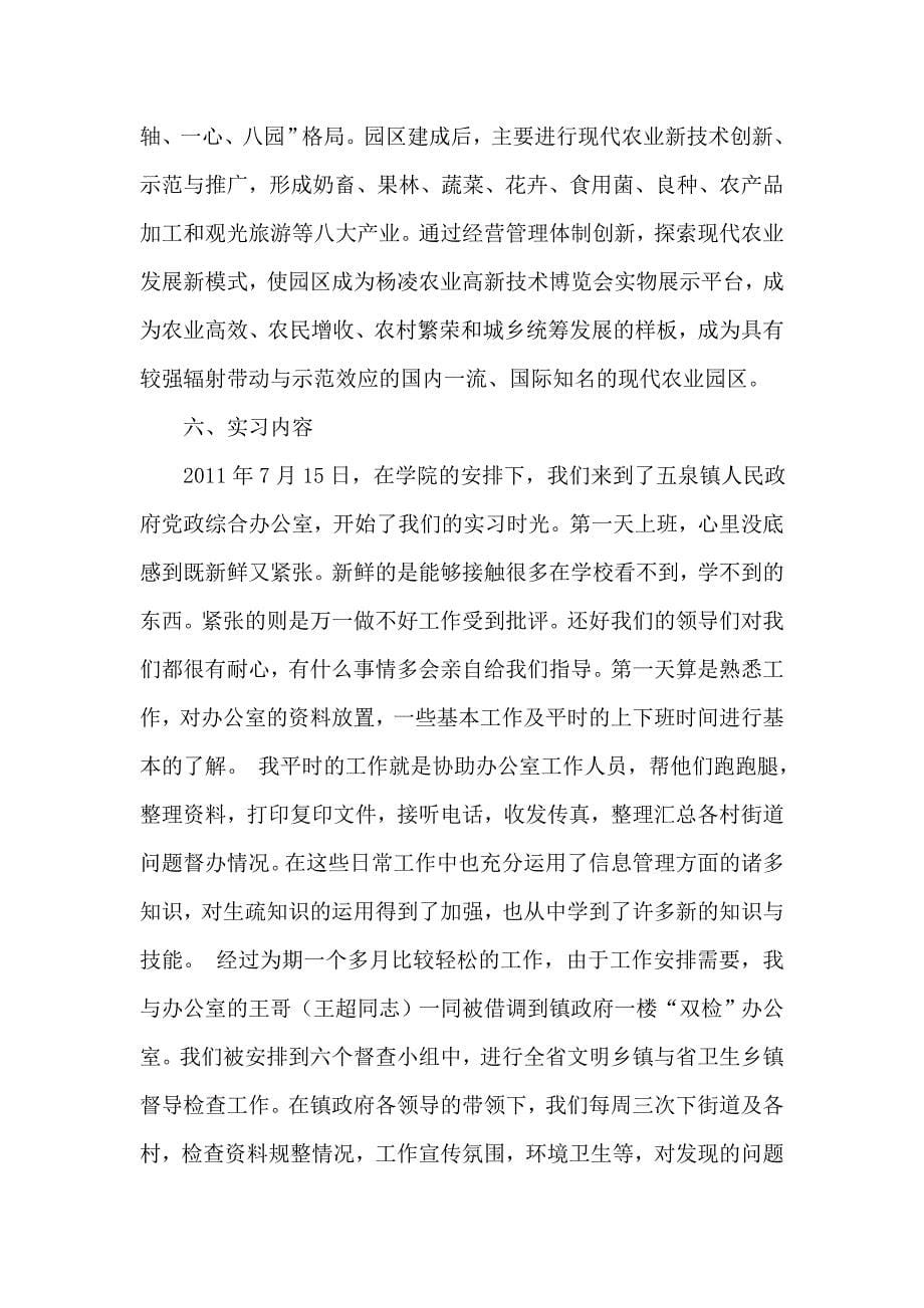 大学生毕业生乡镇人民政府实习总结报告报告_第5页