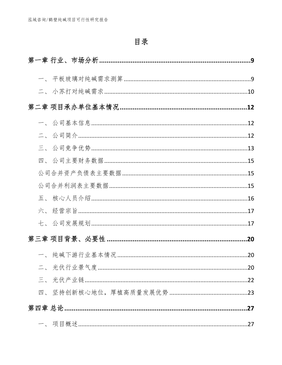 鹤壁纯碱项目可行性研究报告_第1页