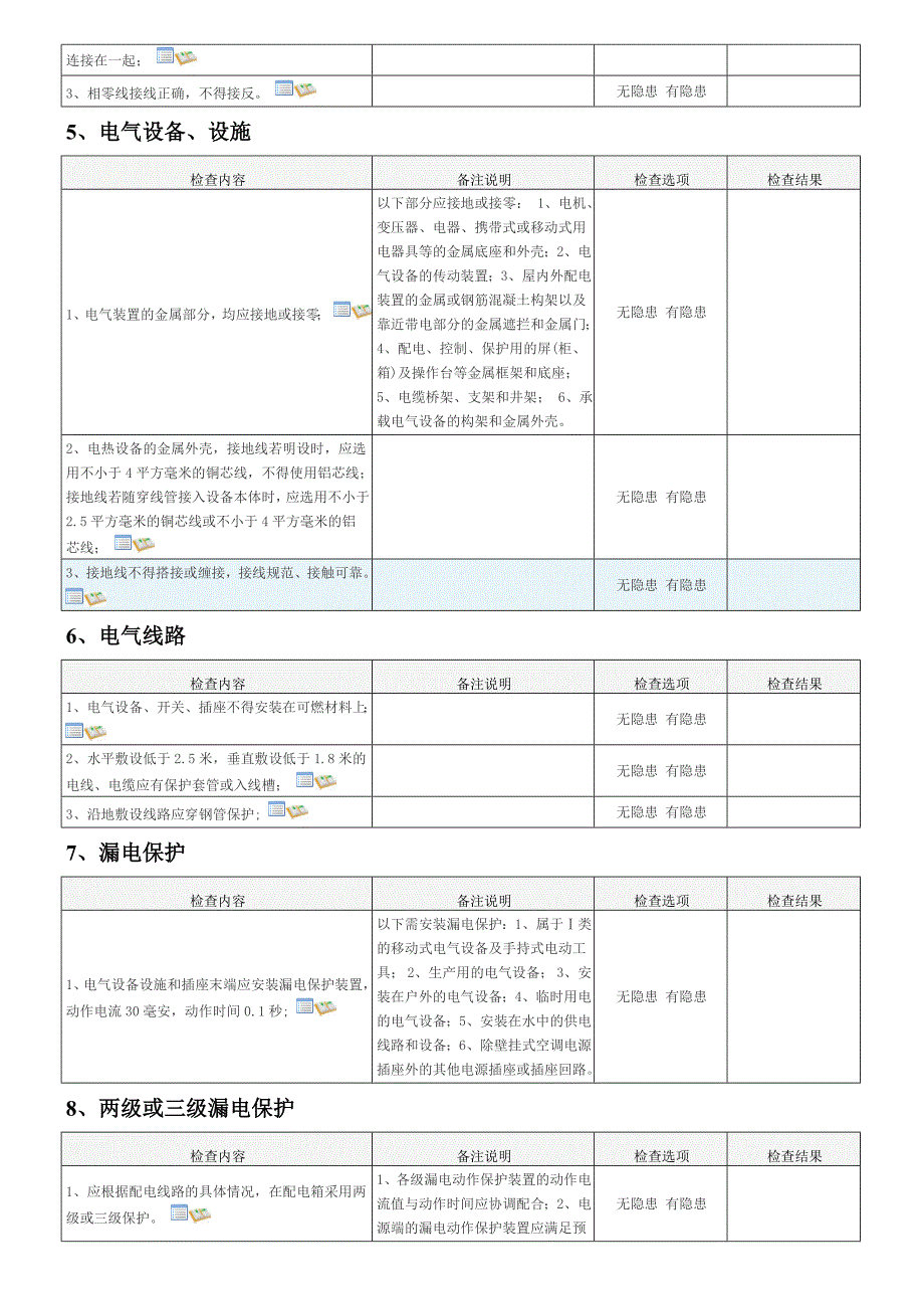 安全隐患自查表.doc_第5页