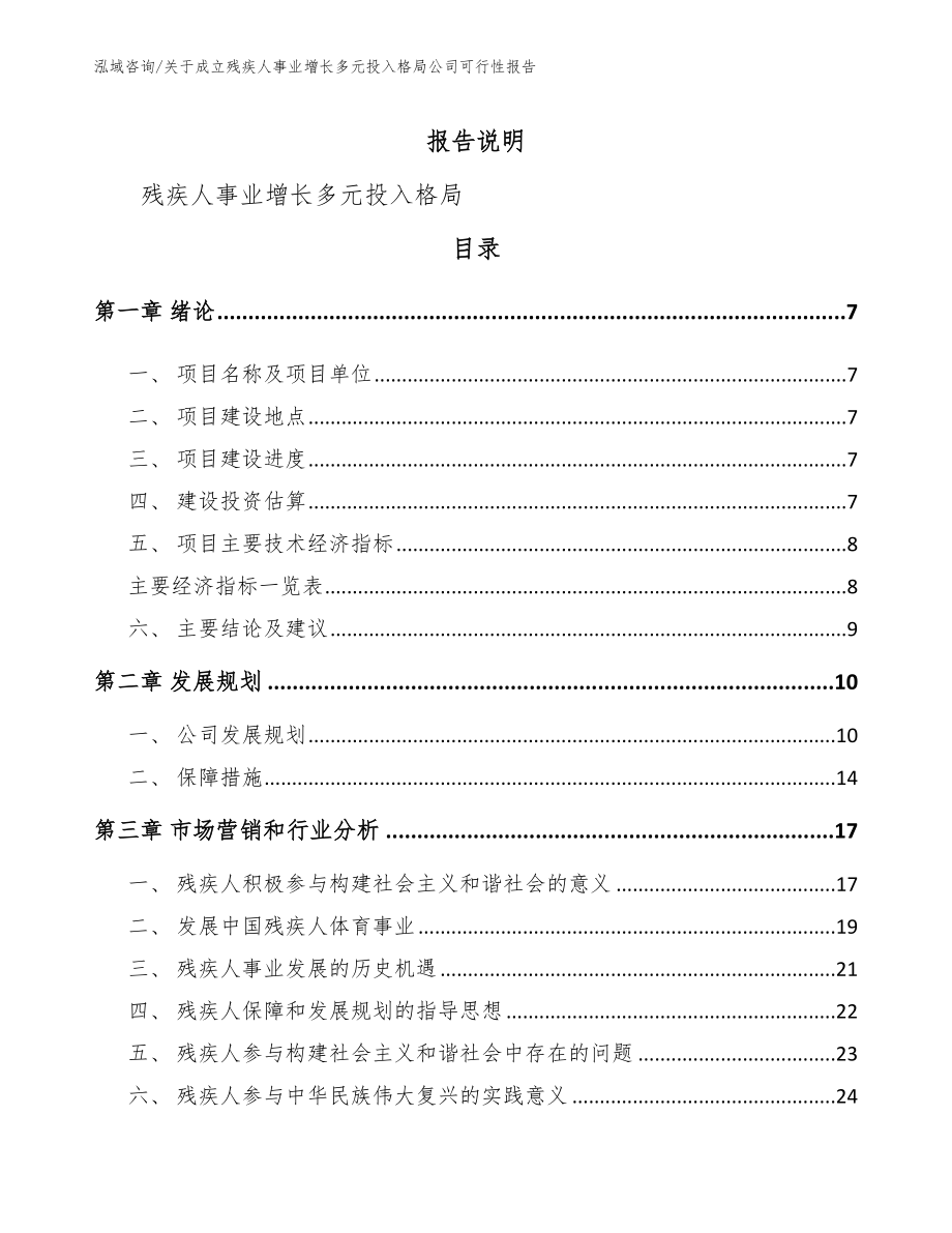 关于成立残疾人事业增长多元投入格局公司可行性报告_第2页