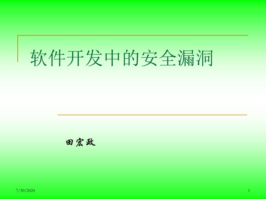 软件开发中常见的安全漏洞ppt课件_第1页