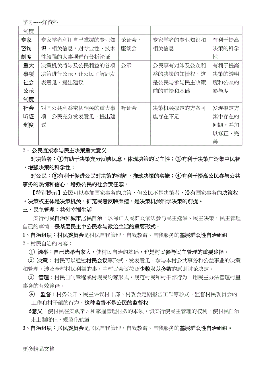 最新最新政治生活知识点总结(DOC 14页)_第4页