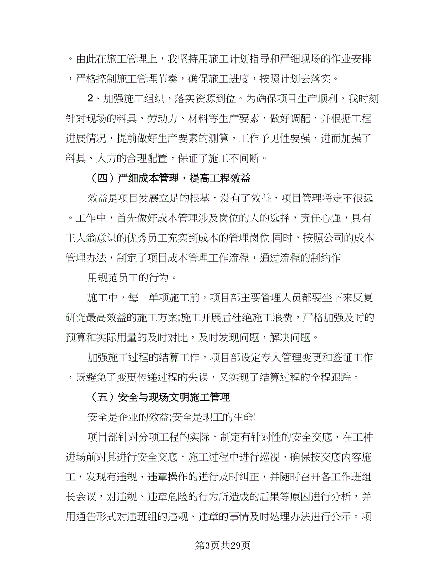 2023年项目经理工作计划标准范文（8篇）_第3页