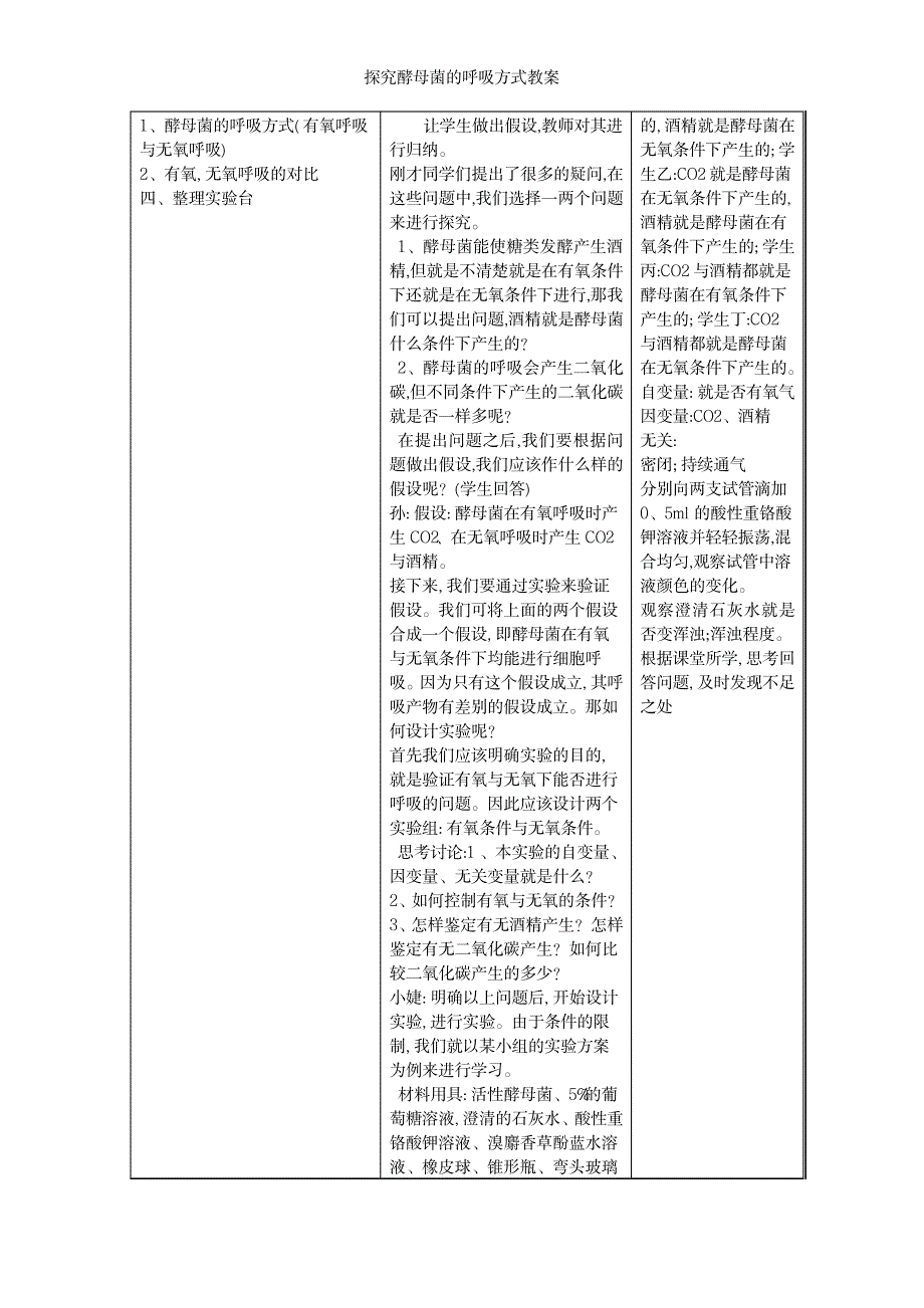 2023年探究酵母菌的呼吸方式精品讲义_第2页