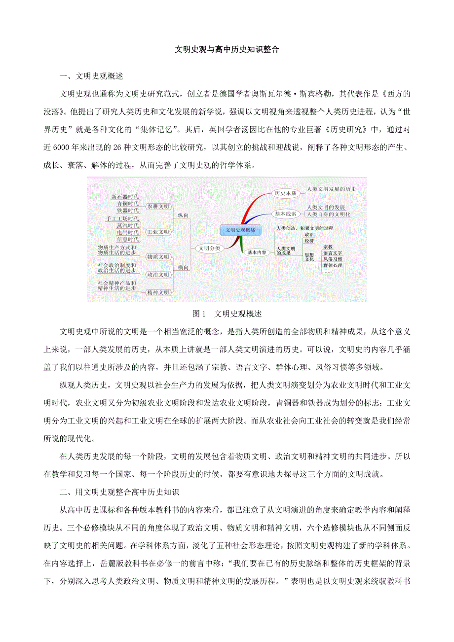 文明史观整合高中历史知识.doc_第1页