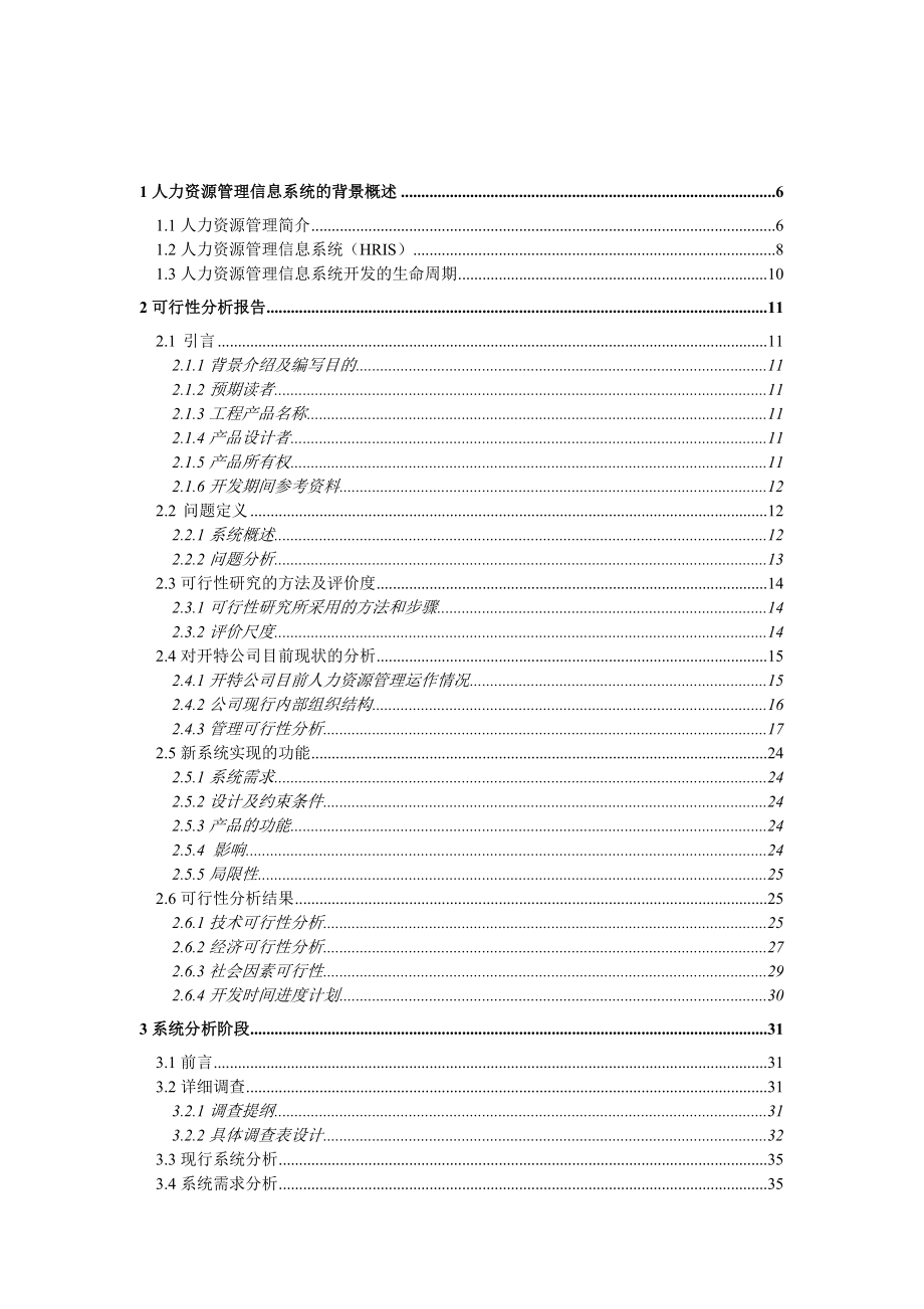 开特公司人力资源管理信息系统汇总报告_第2页