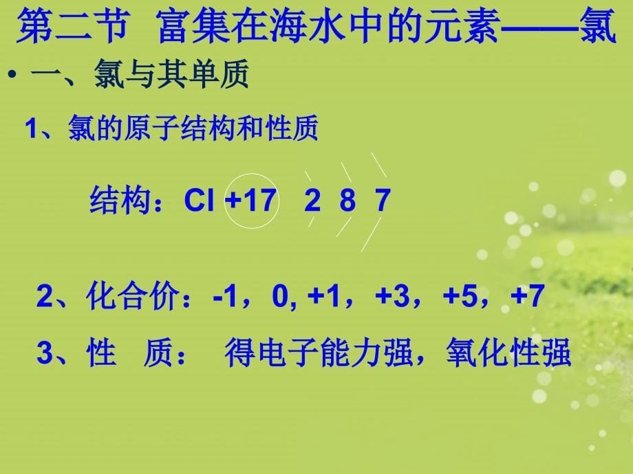 陕西省汉中市洋县中学高一化学富集在海洋中得元素氯课件1课件新人教版_第5页