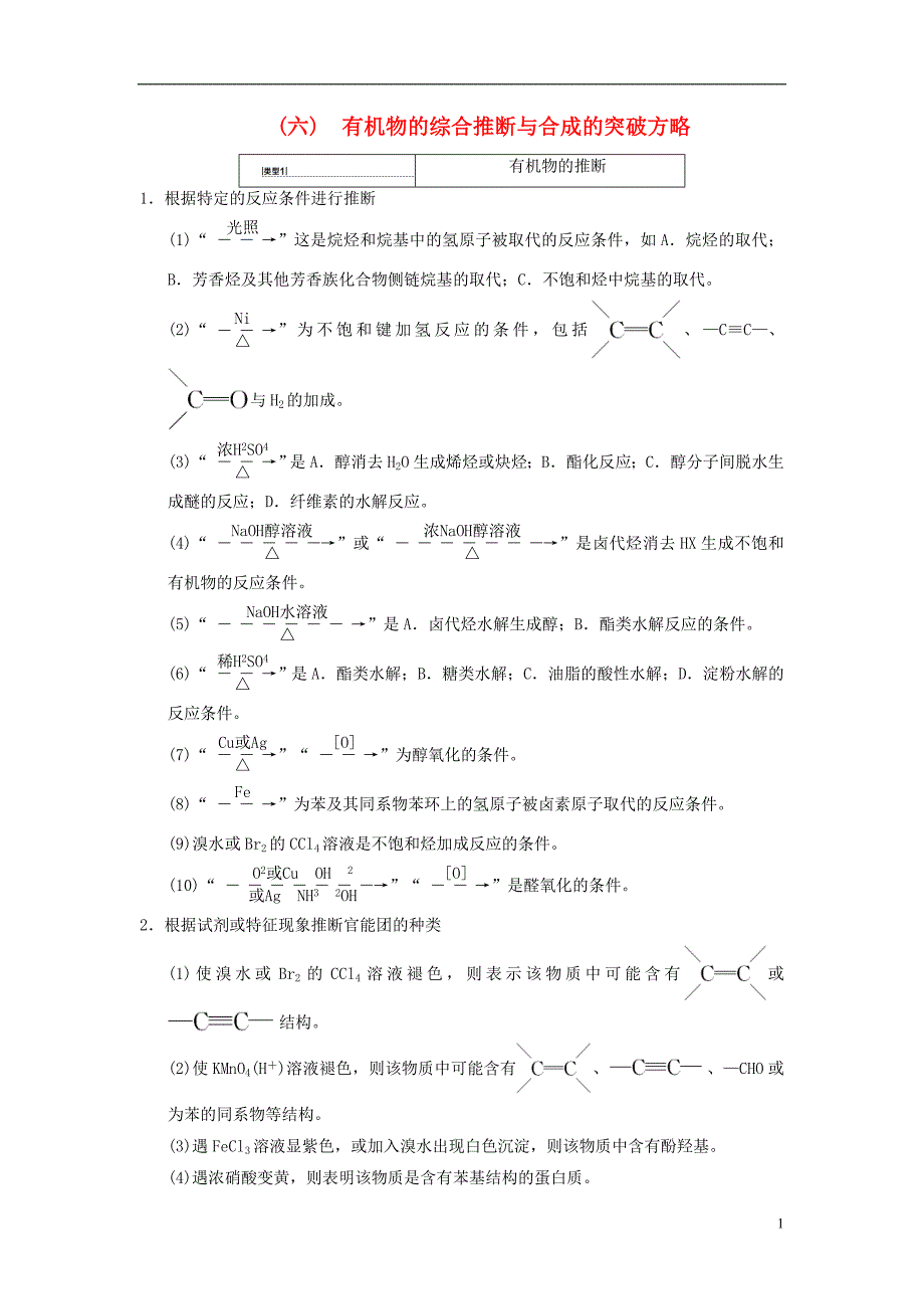 高考化学一轮复习有机化学基础高考专题讲座有机物的综合推断与合成的突破方略学案选修_第1页