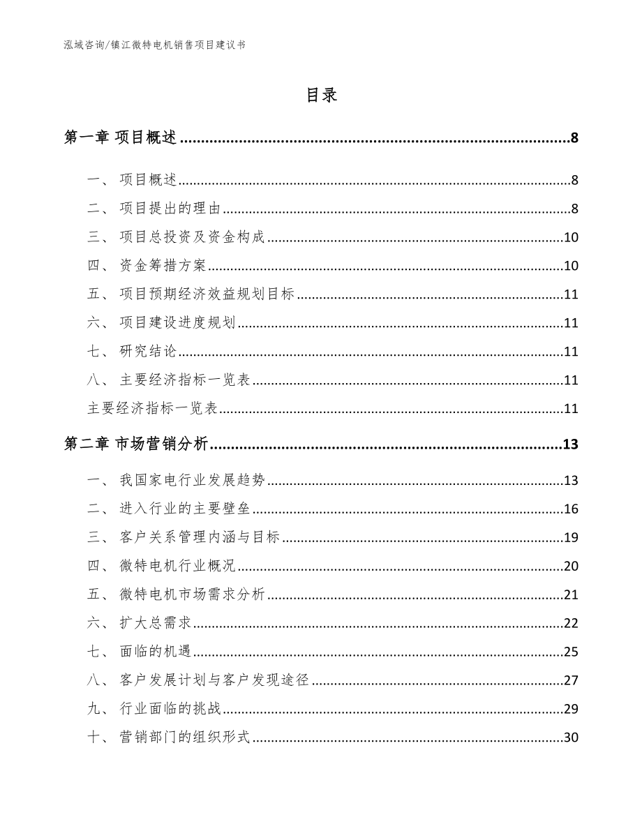 镇江微特电机销售项目建议书_范文参考_第2页