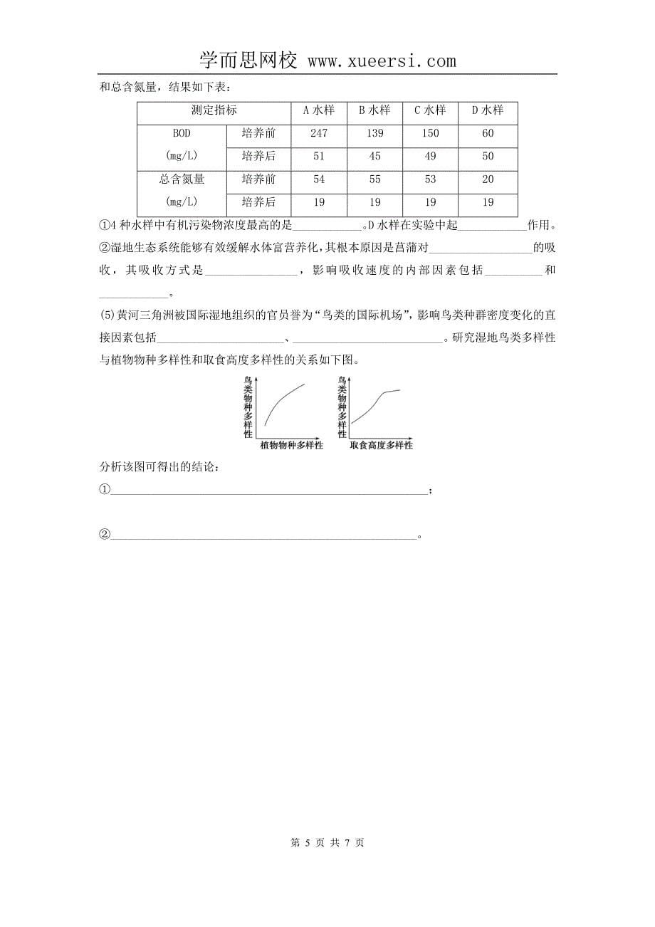 2012届高三生物二轮复习专题练习12：生态系统和生物圈_第5页