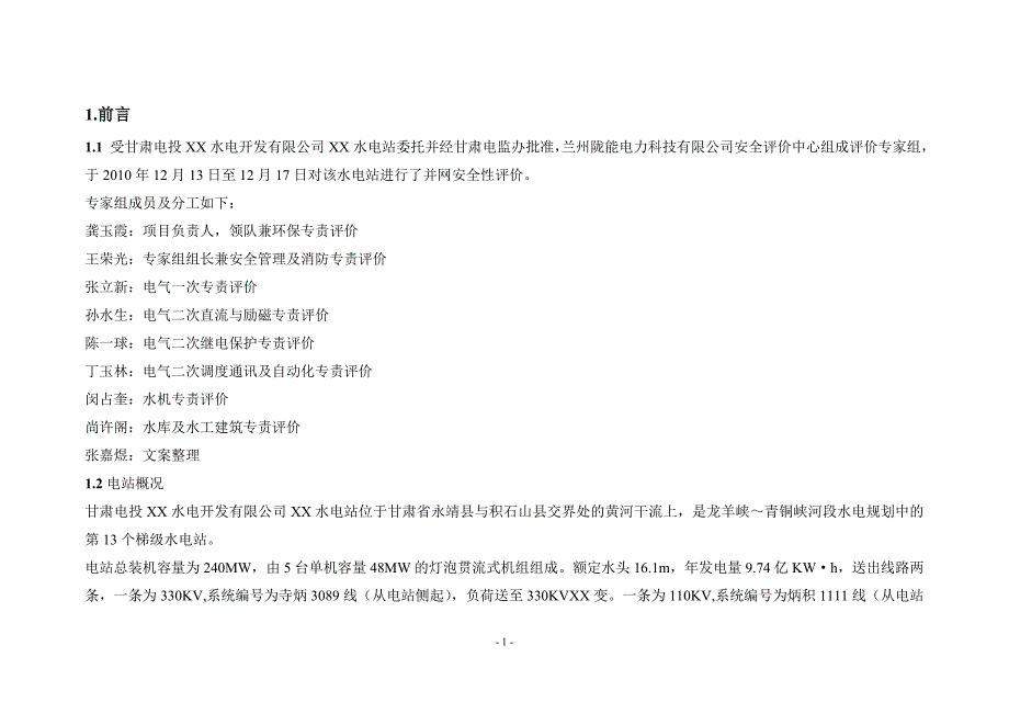 某水电站并网安全性评价报告_第1页