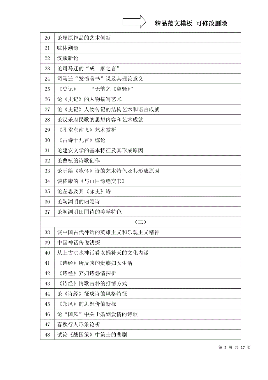 汉语言文学论文选题_第2页