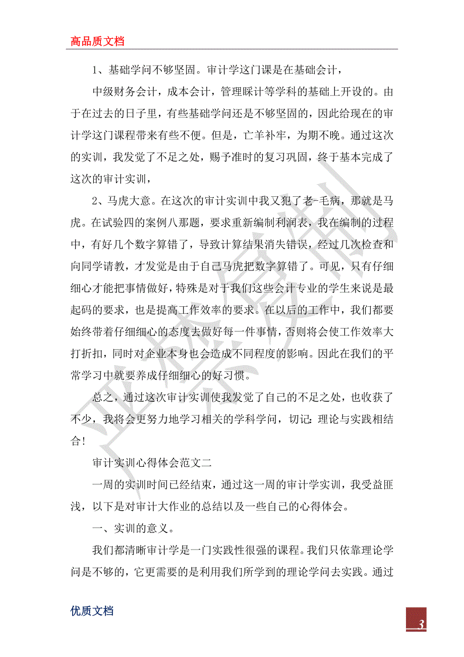 2022年关于审计实训心得体会范文5篇_第3页