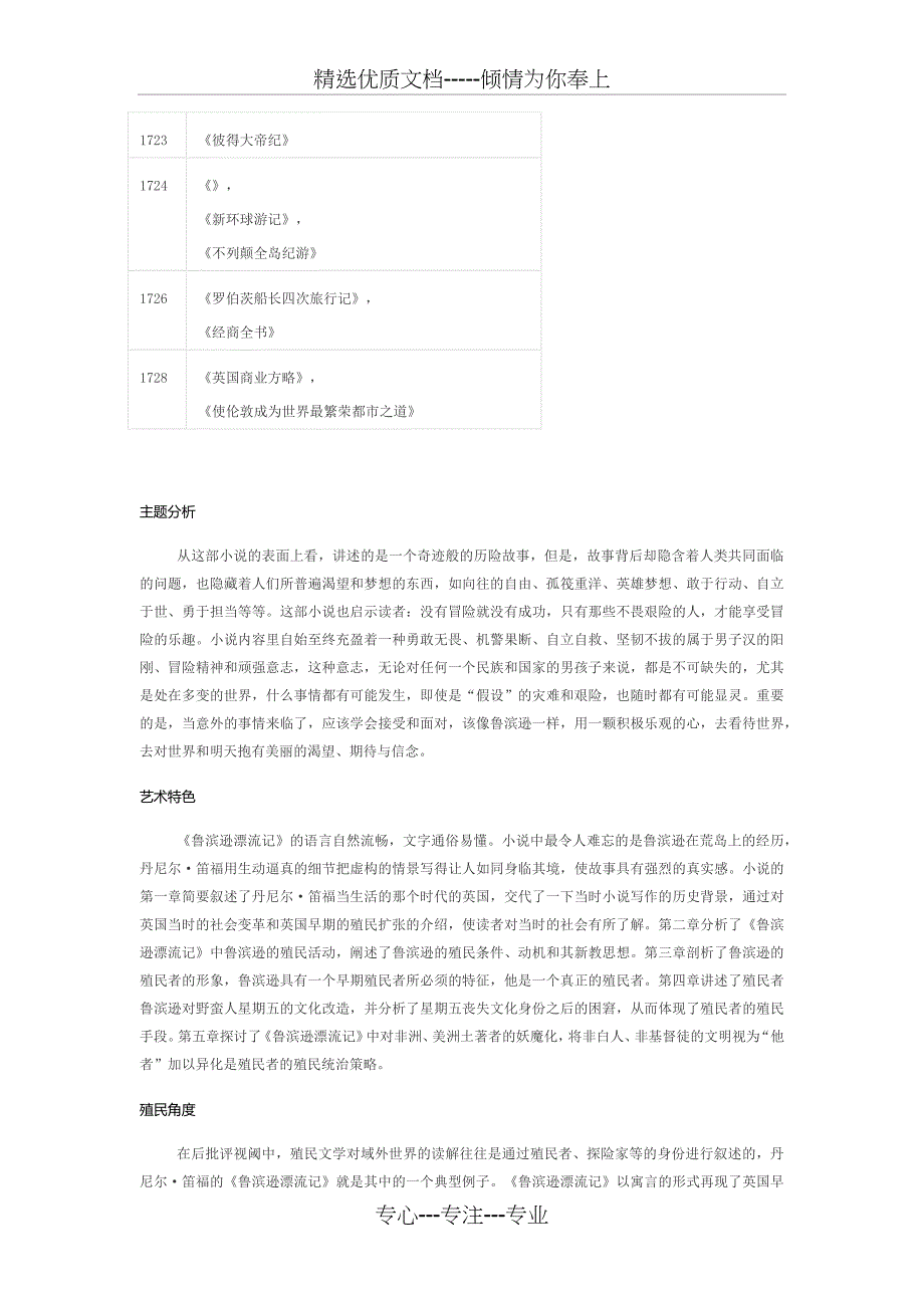 丹尼尔笛福生平简介和作品赏析(共5页)_第4页