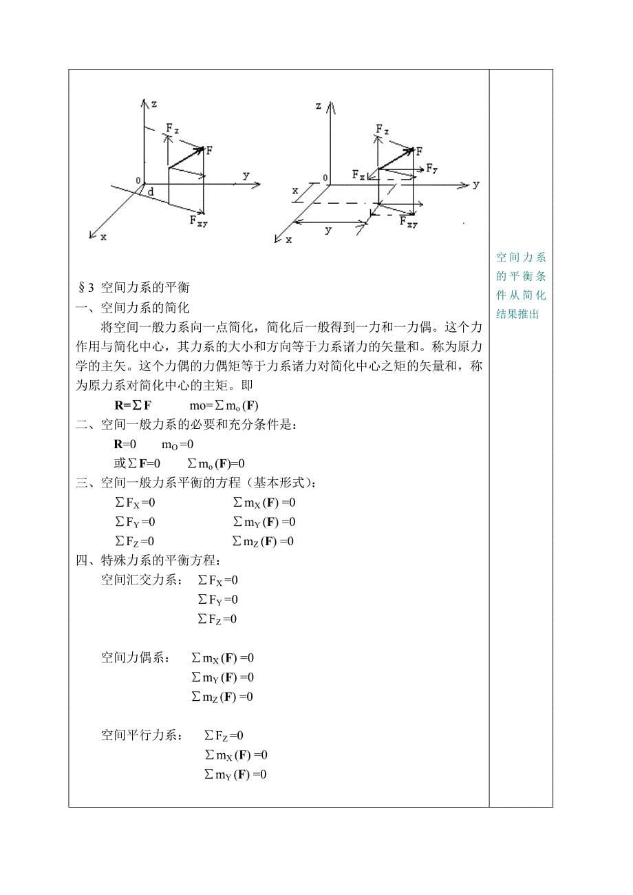 力在空间直角坐标轴上的投影与力对轴之矩.doc_第5页