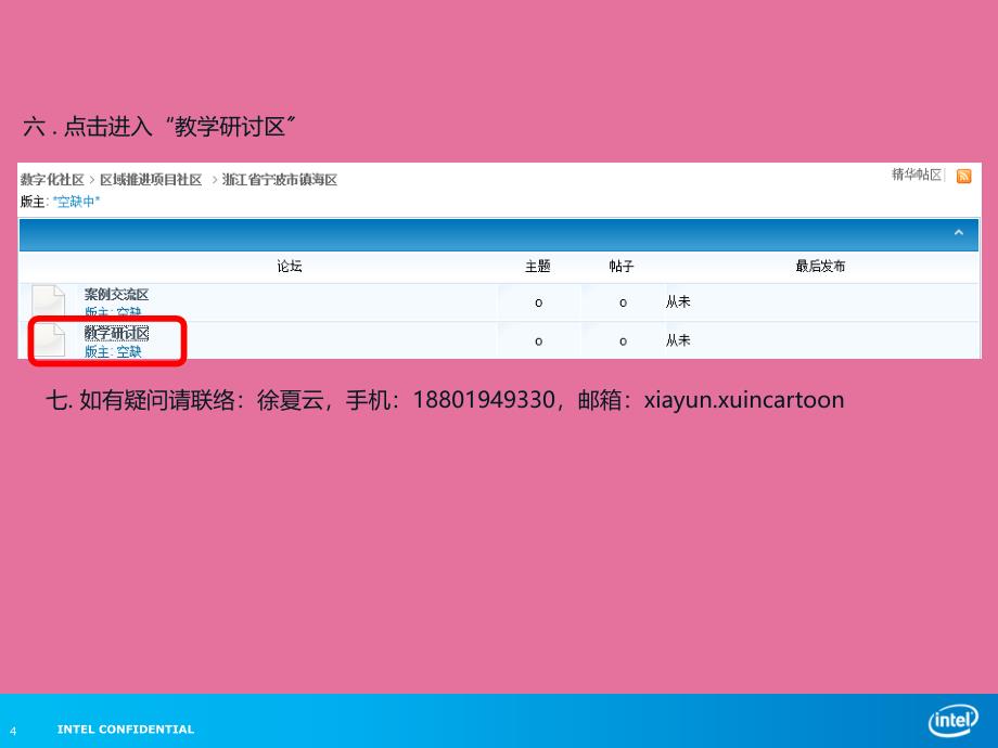 英特尔一对一数字化学习项目网站社区专题研讨使用指南ppt课件_第4页