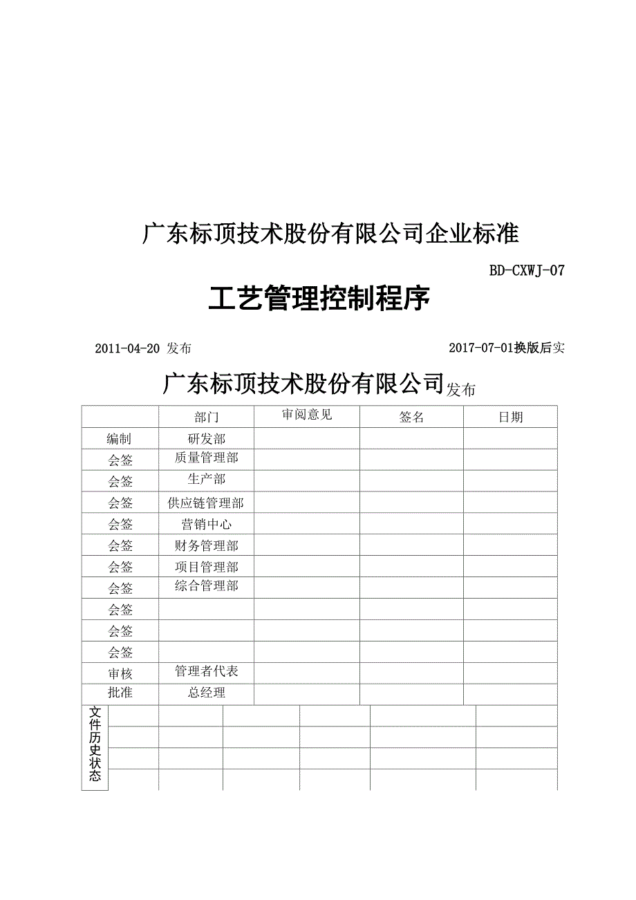 工艺管理控制程序_第1页