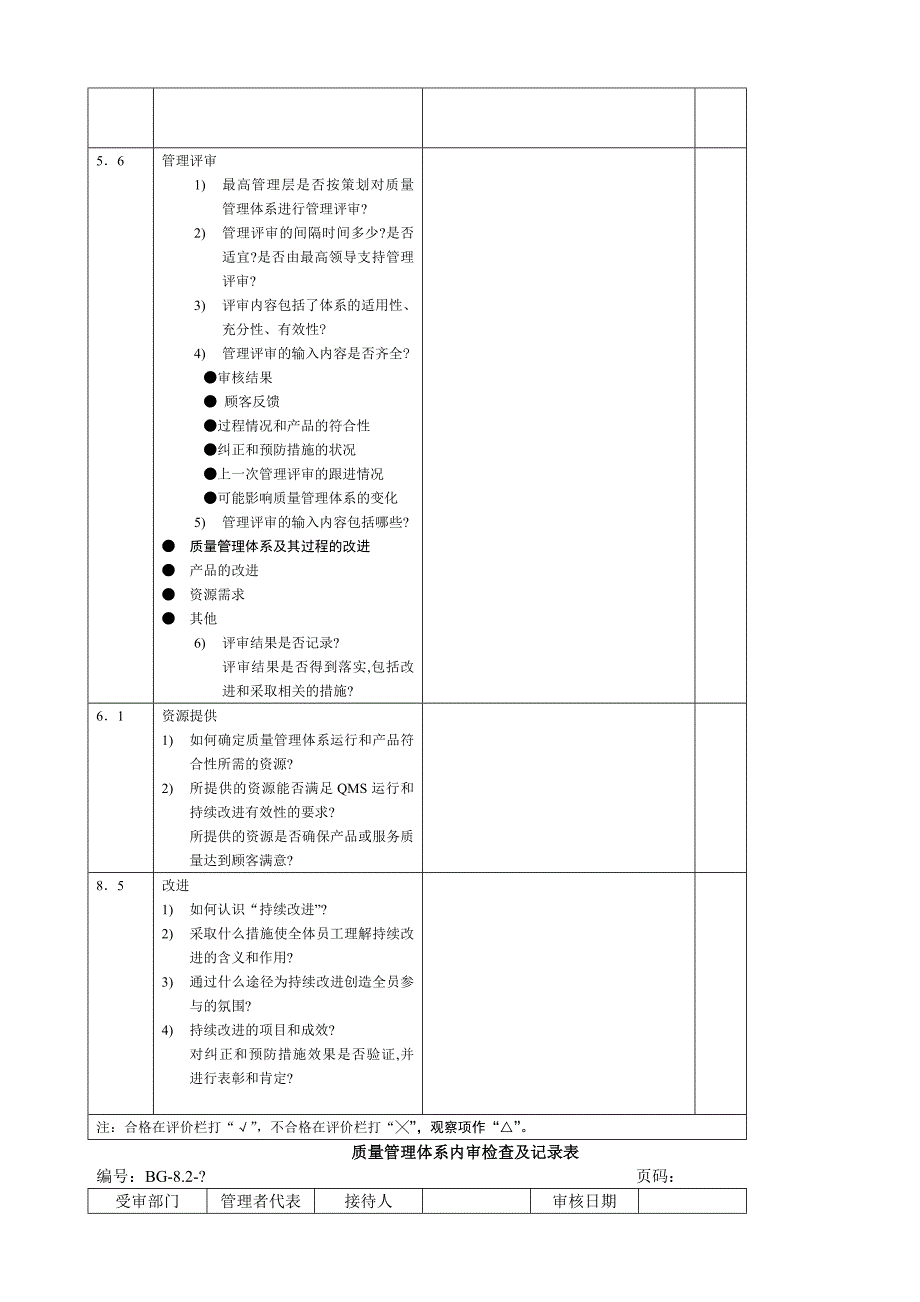 质量管理体系内审检查及记录表_第3页