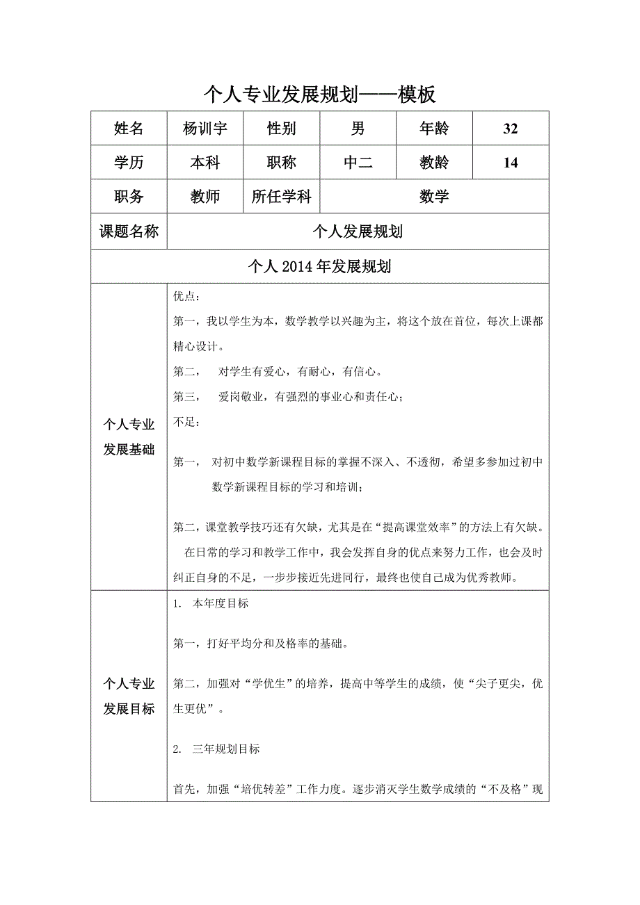 个人专业发展规划.docx_第1页