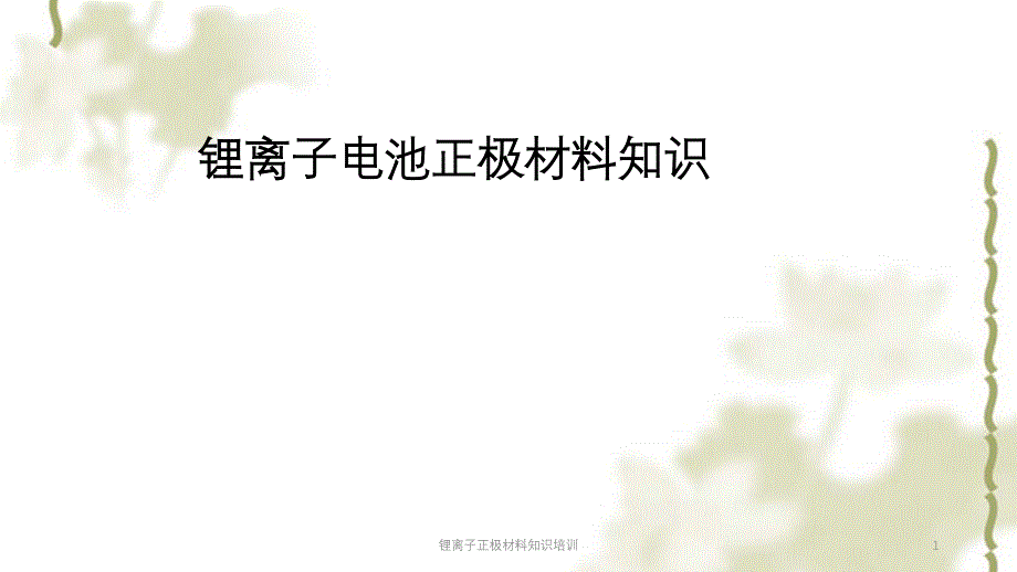 锂离子正极材料知识培训课件_第1页