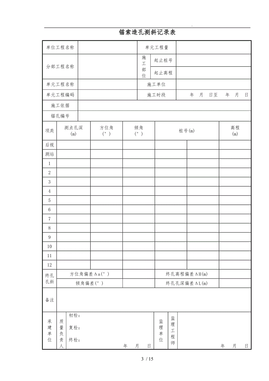 预应力锚索施工全套表格模板_第3页