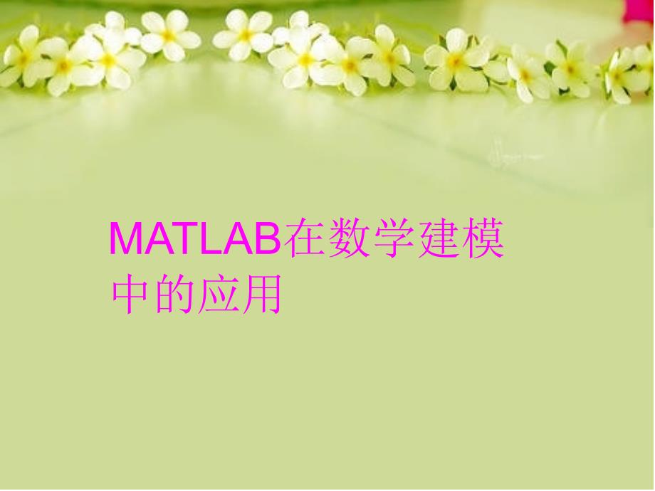 MATLAB在数学建模中的应用复习课程_第1页