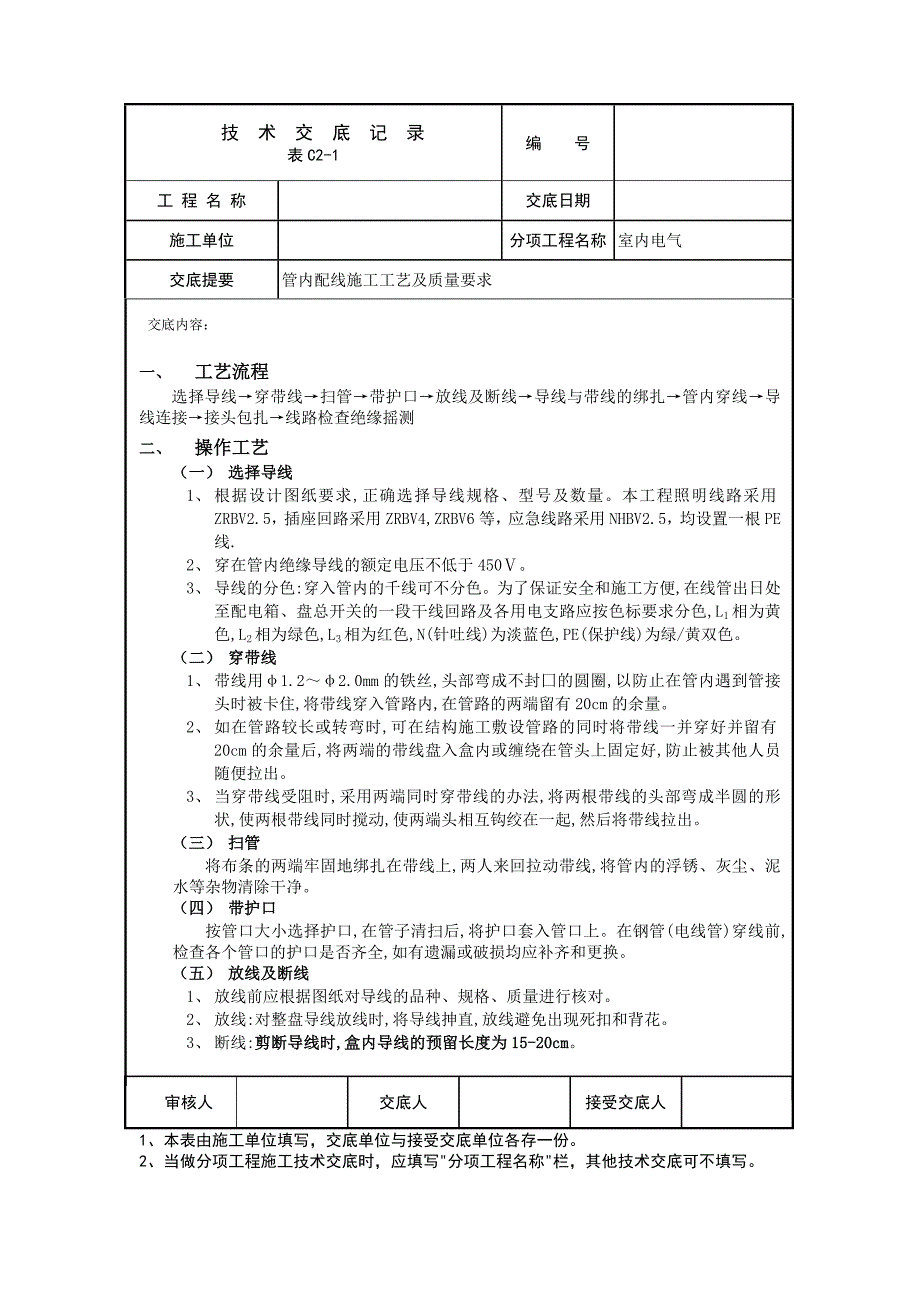 室内管内配线技术交底_第1页