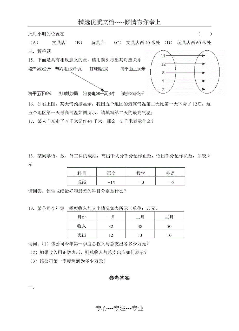 七年级数学上册-第二章有理数及其运算练习题及答案_第2页