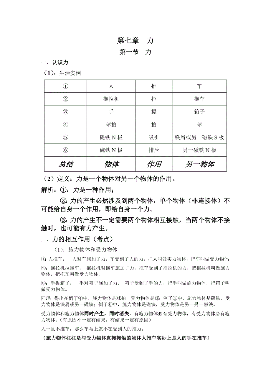 新课标八年级物理7.1力课件_第1页