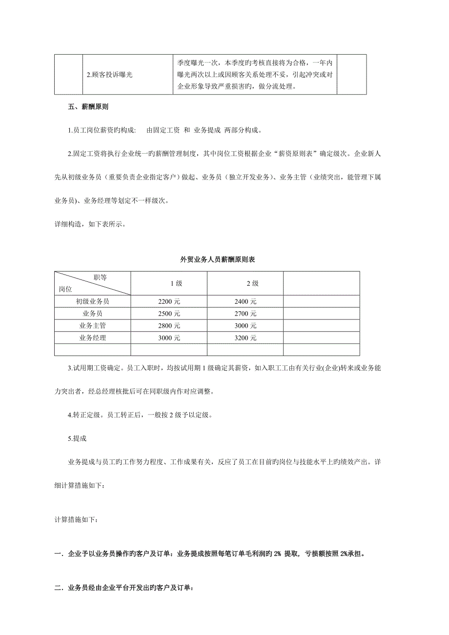 外贸业务人员绩效考核方案_第4页