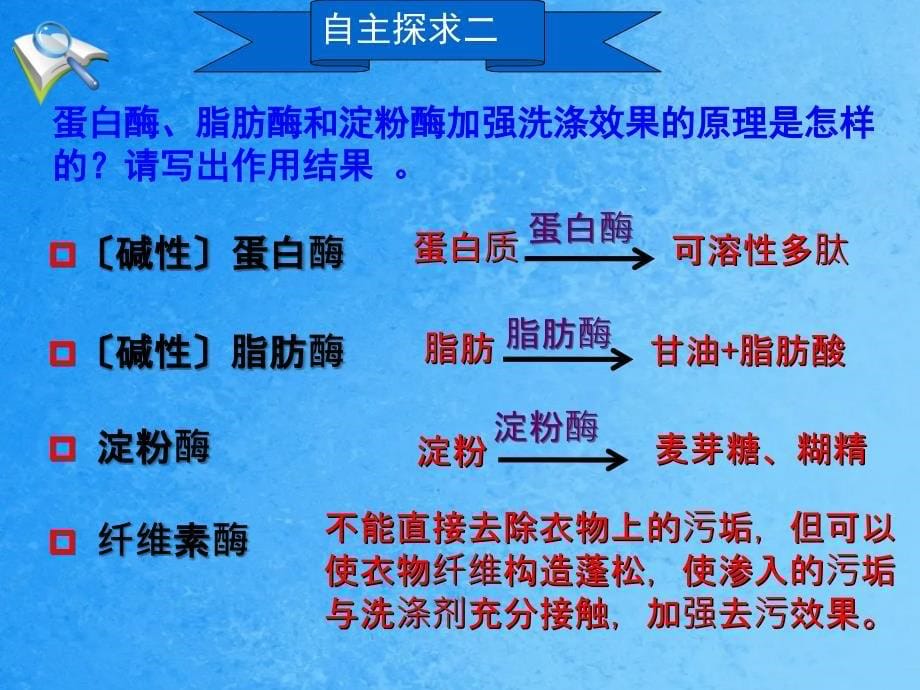 中图版高中生物选修一3.8.加酶洗衣粉的洗涤条件优质ppt课件_第5页