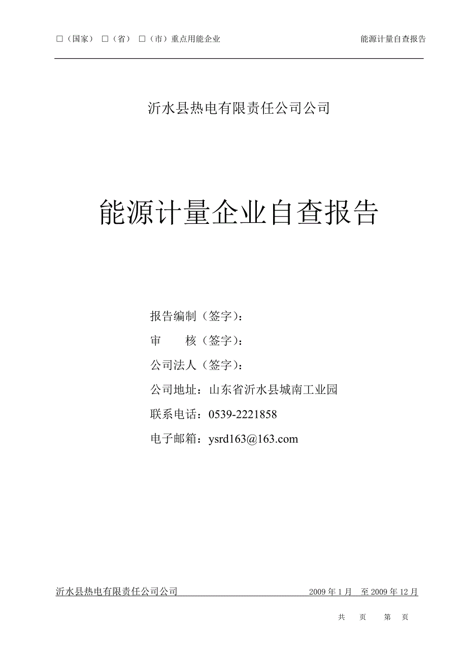 火力发电企业能源计量企业自查报告_第2页