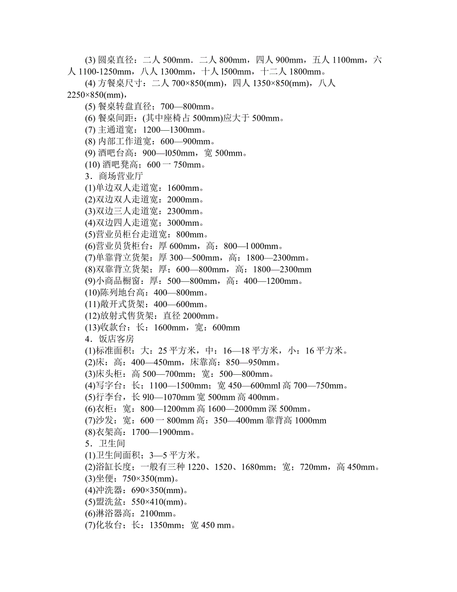 常用家具家电尺寸_第2页