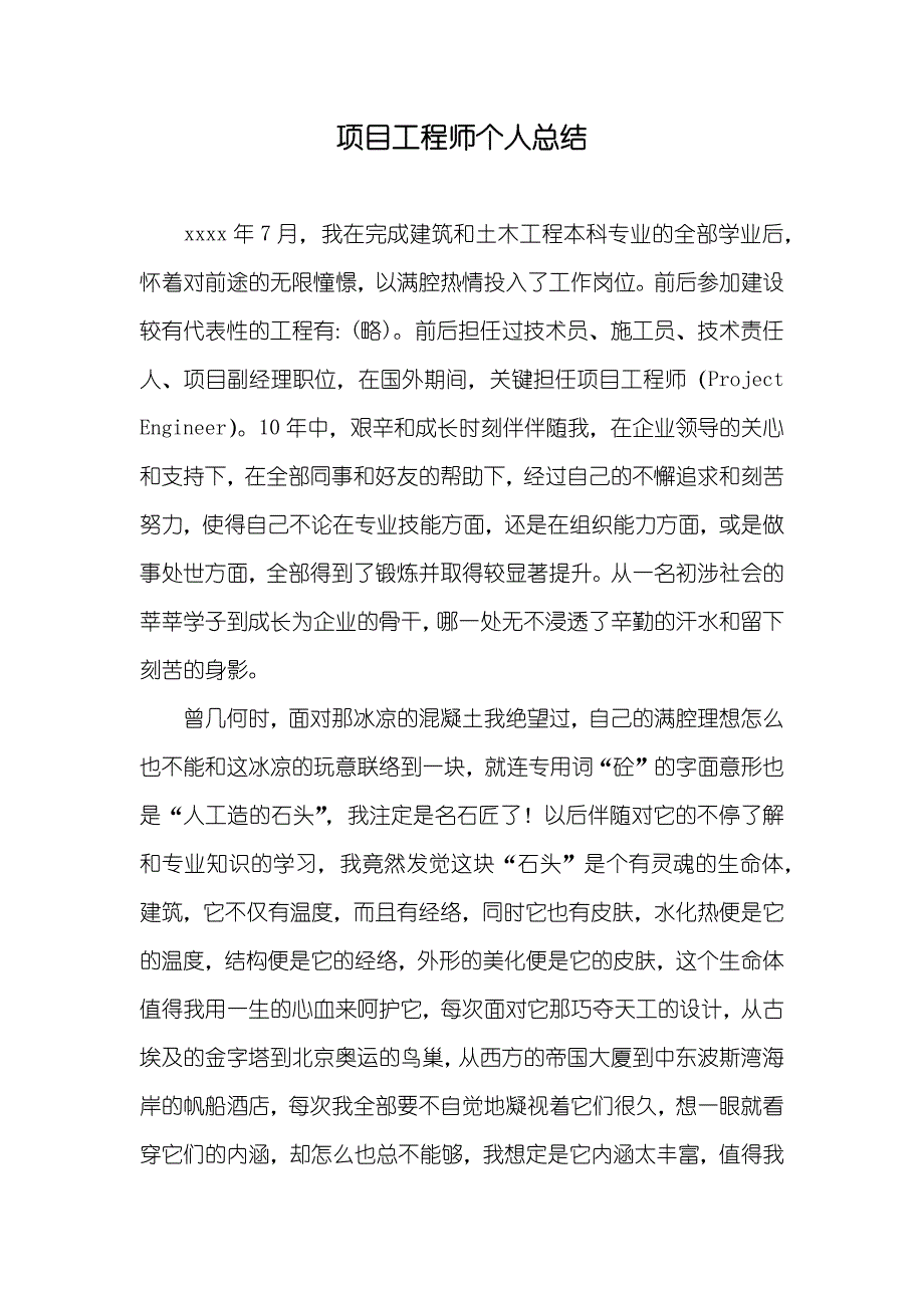 项目工程师个人总结_第1页