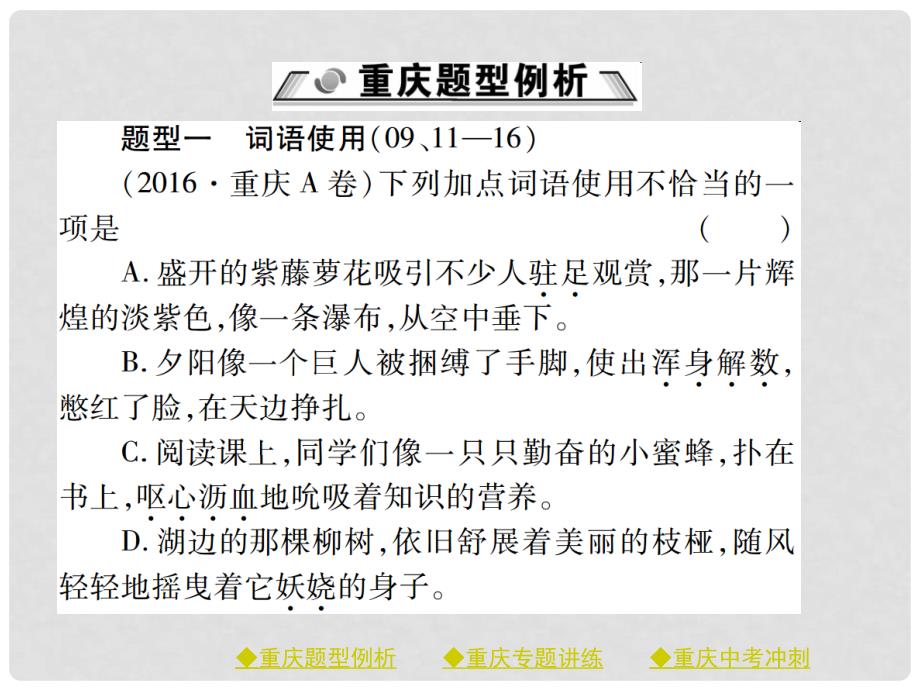 中考语文总复习 第1部分 语文知识及运用 专题3 词语课件_第2页