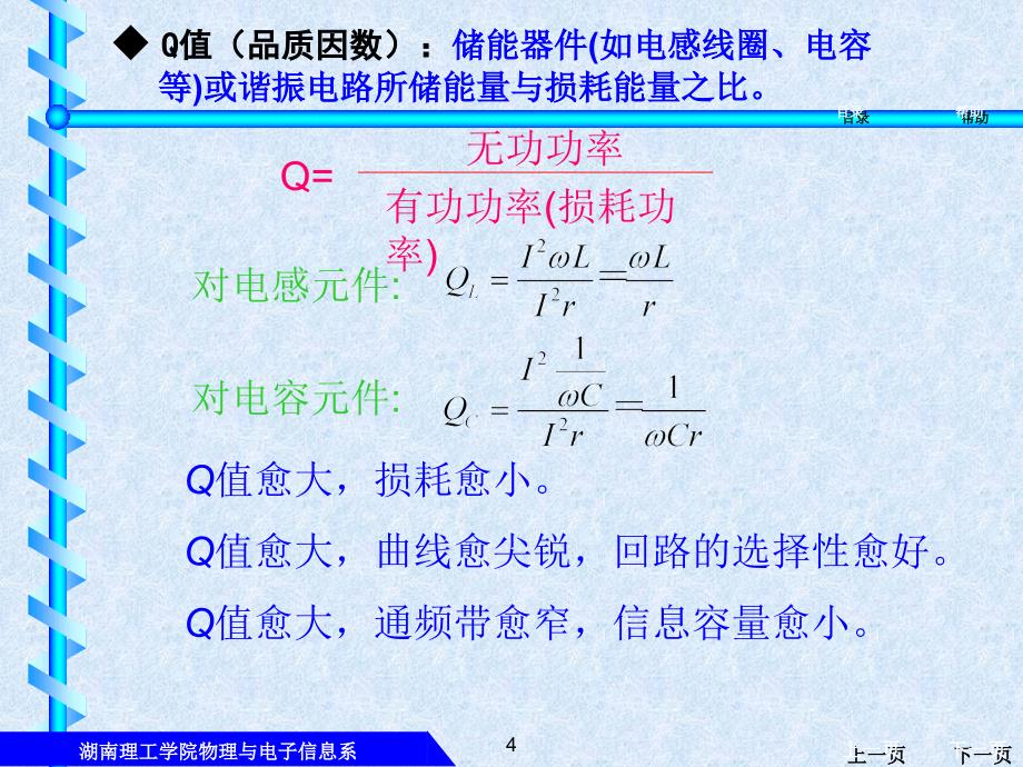 通信电子电路基础串联谐振课件_第4页