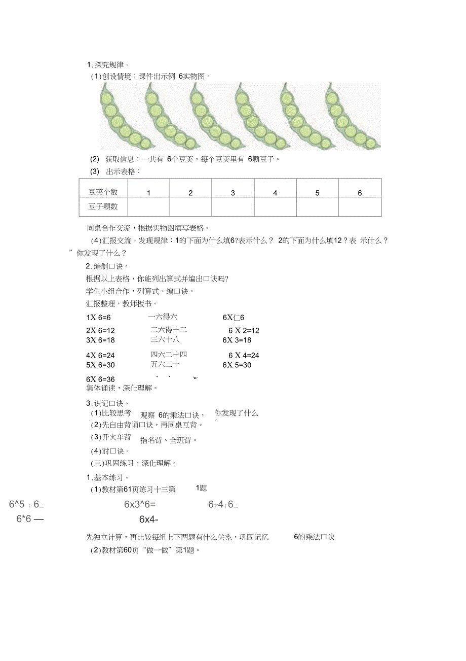 人教部编二年级数学上册《6的乘法口诀》教学设计_第2页