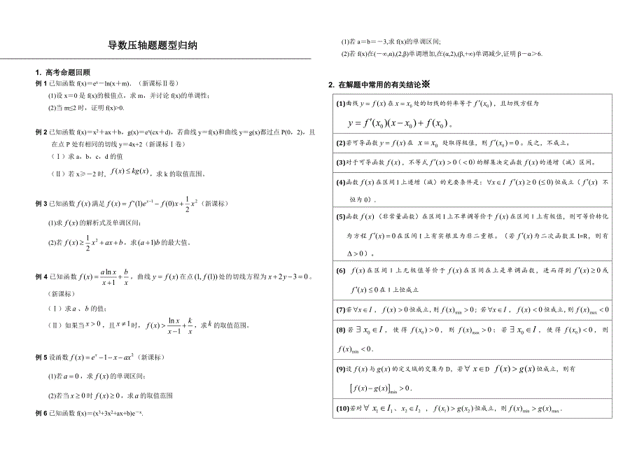 导数压轴题题型归纳(共35页)_第1页