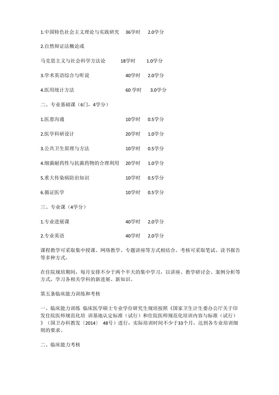 安徽医科大学专业硕士培养方案_第3页