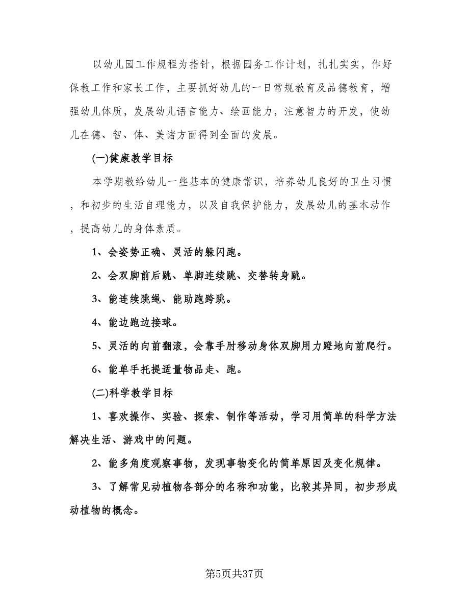 幼儿园大班教育教学工作计划范文（七篇）.doc_第5页