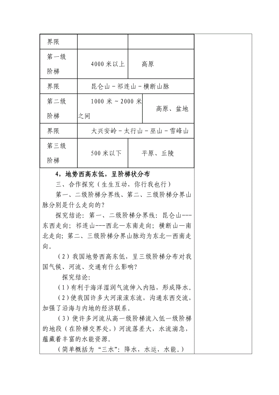 药惠中学八年级地理教学设计表.doc_第3页