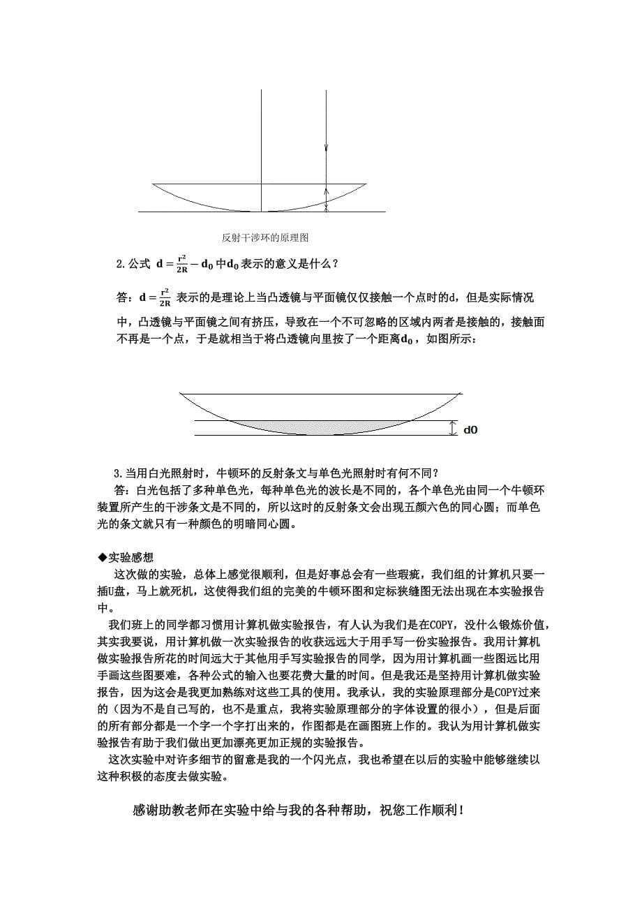 大学物理实验报告-牛顿环_第5页