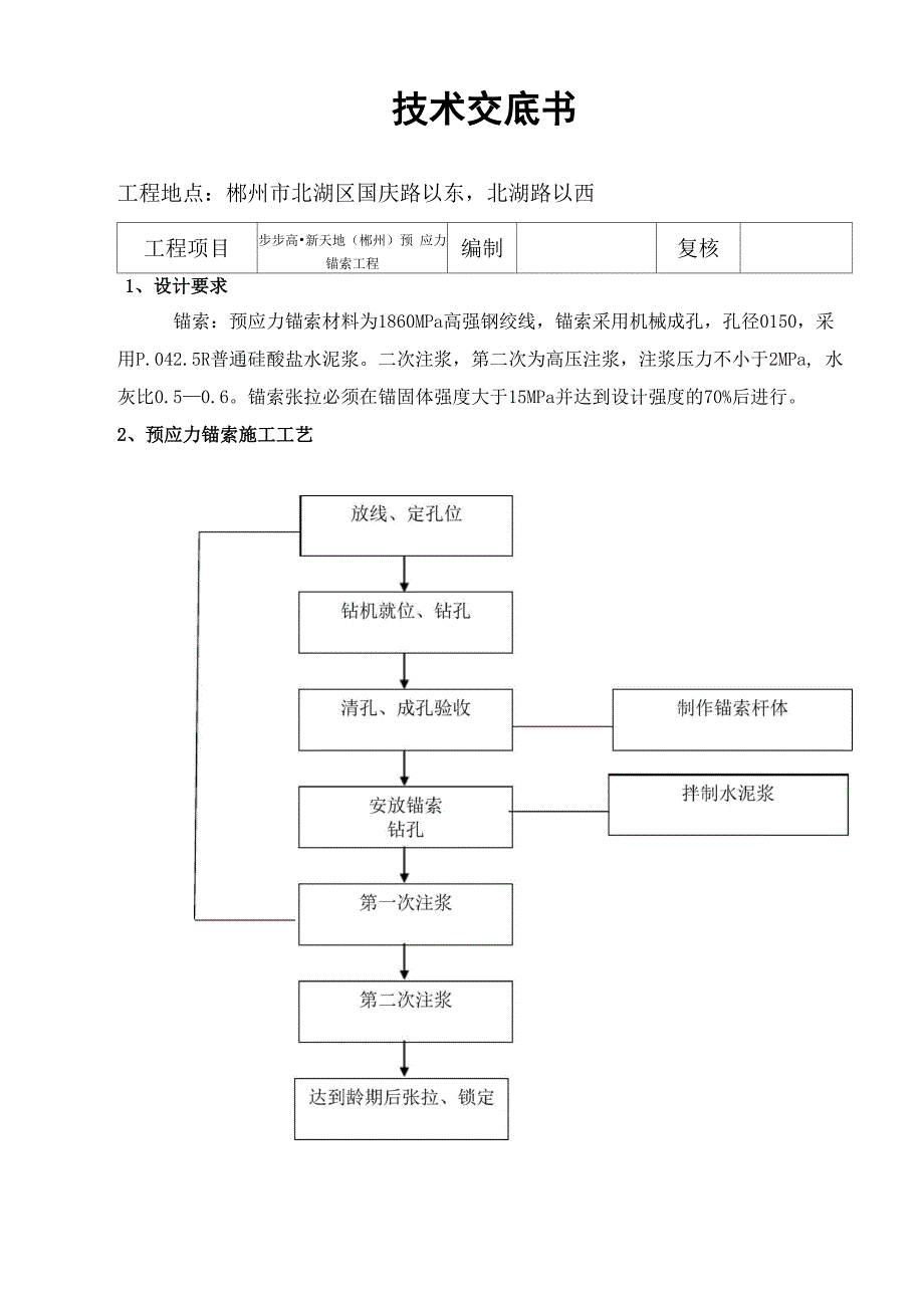 预应力锚索技术交底_第1页