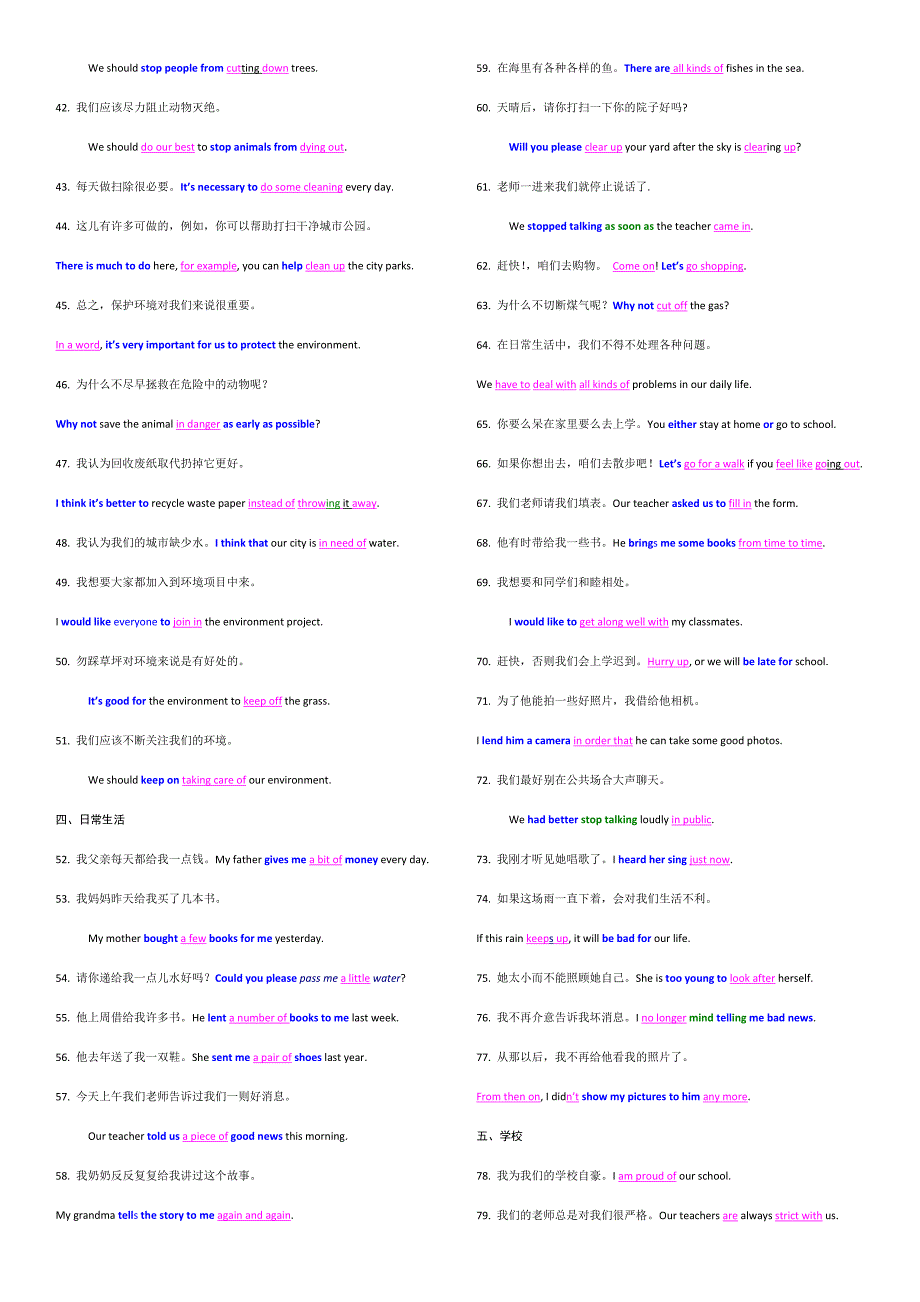 初中英语重点句子_第2页