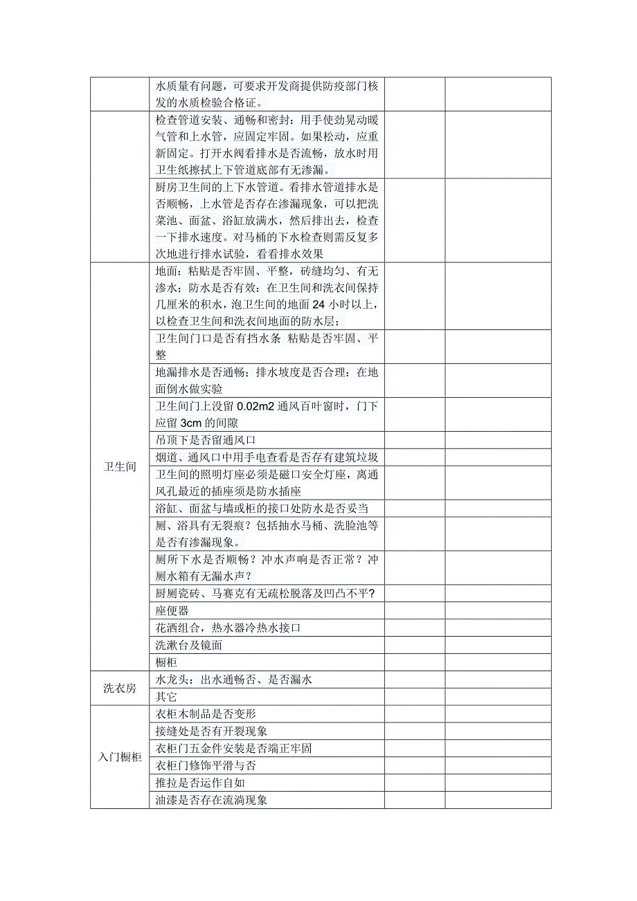 精装房验房项目汇总表格.doc_第4页